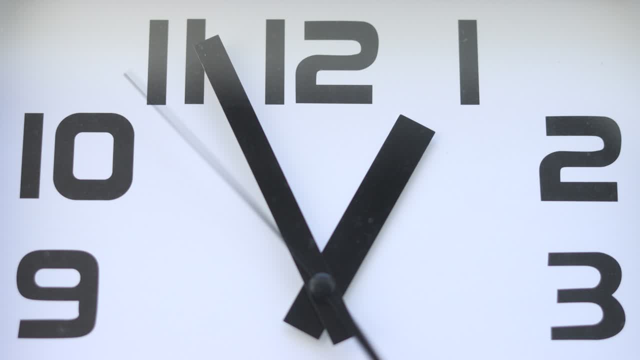 Time lapse of White Office Clock Face - Close up view