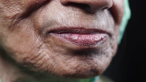 close-up of a senior woman's face