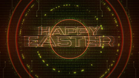 happy easter with computer numbers and hud elements