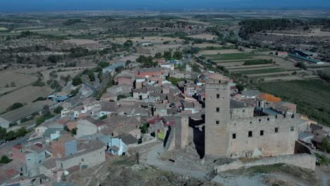 Ciutadilla-Castle-in-the-town-of-Ciutadilla,-region-of-Urgell,-province-of-Lérida-in-Catalonia