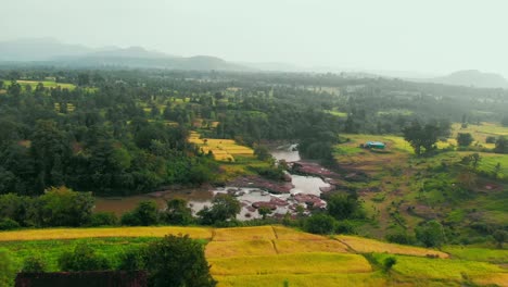 flowing river of maharashtra through rock and mountains