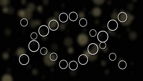 animation of dna strand and spots on black background