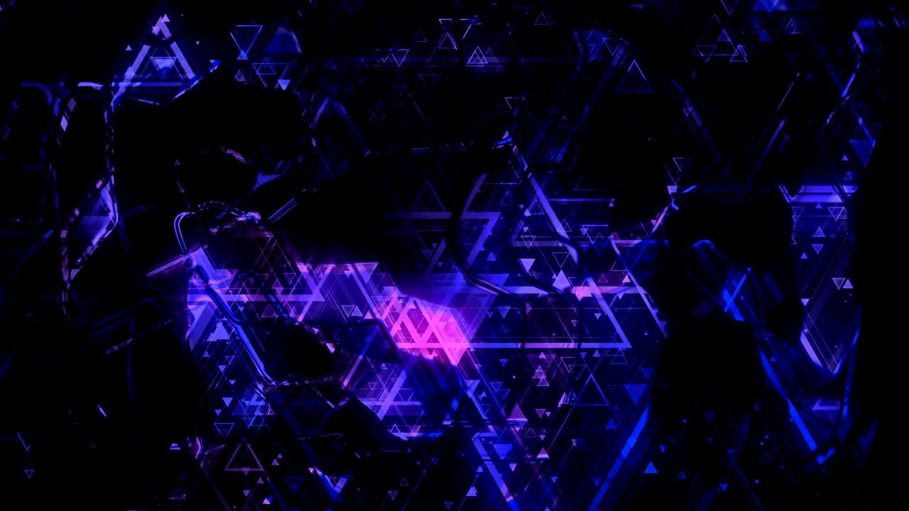 Luminous animated pulsating background based on color geometric shapes of different sizes. Looped