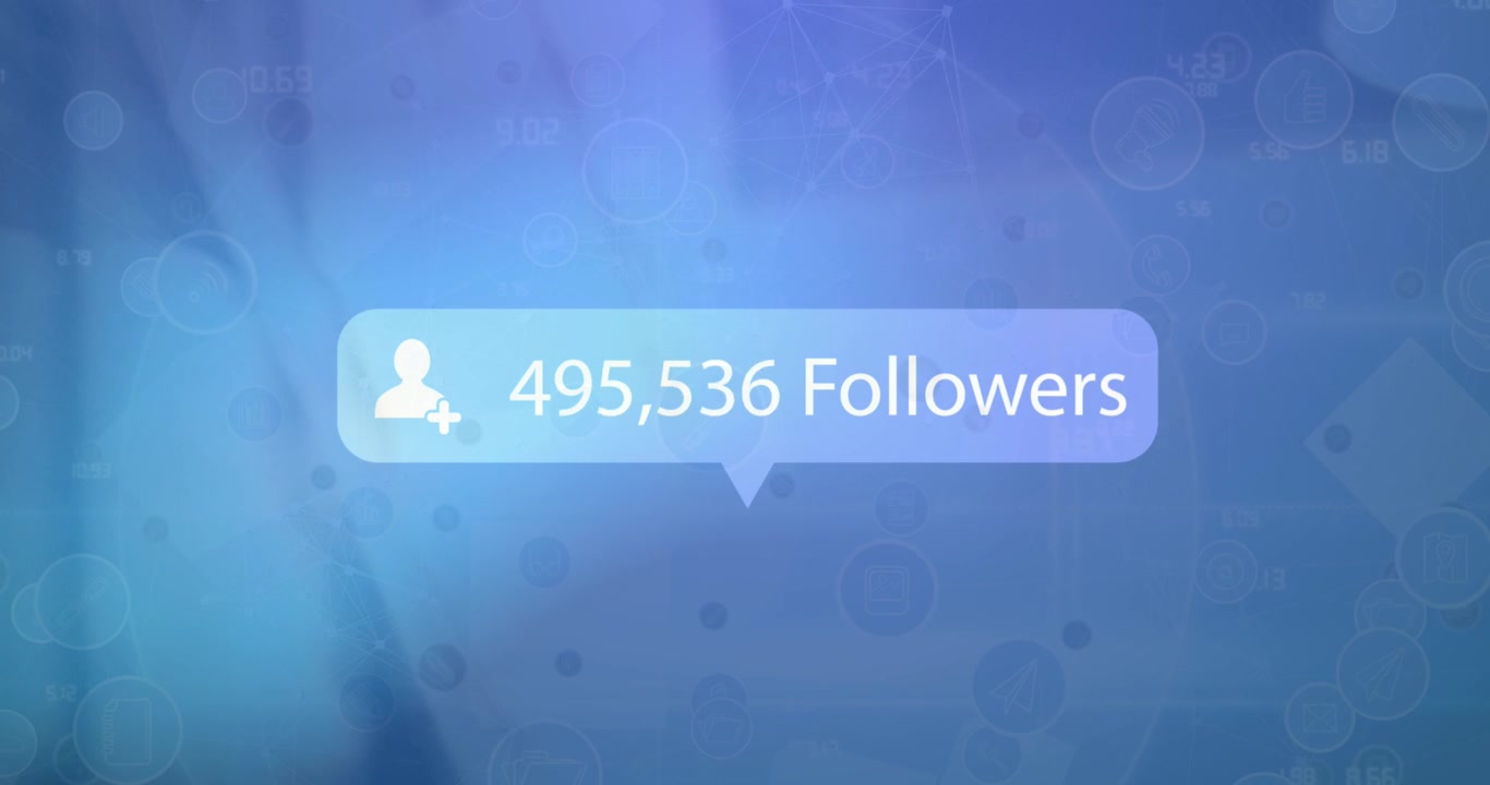 Animation of number count on people over processing data on processing on screens