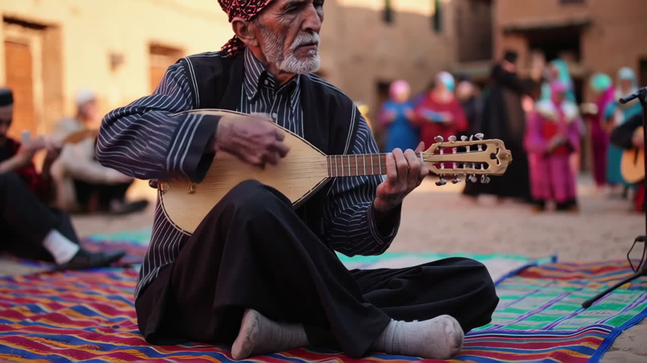 Traditional Music Performance in a Village Square