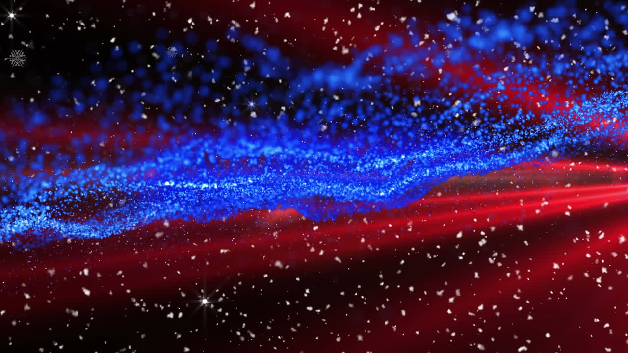 Animation of spots and snow falling at christmas