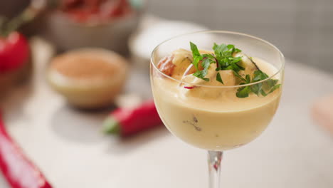 shrimp cocktail in a glass