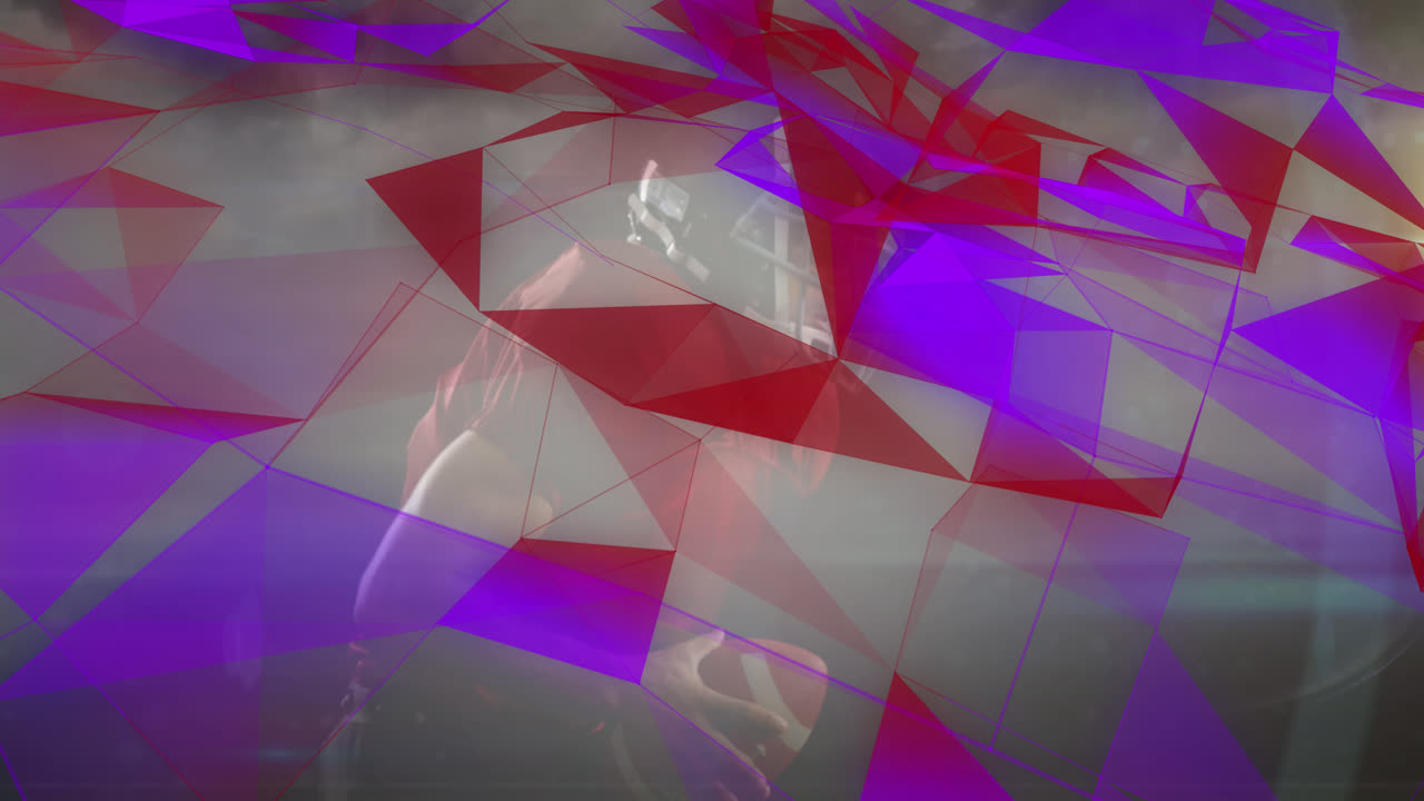 animación de formas sobre el jugador de rugby caucásico