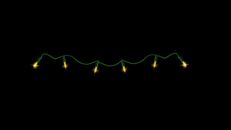 Wunderschöne-Glühbirnenkette-Mit-Blinkenden-Lichtern,-Weihnachts--Oder-Neujahrshintergrundanimation-Mit-Alphakanal.