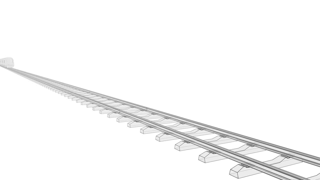 미래의 투명한 고속 열차: 윤 또는 와이어 프레임 스타일
