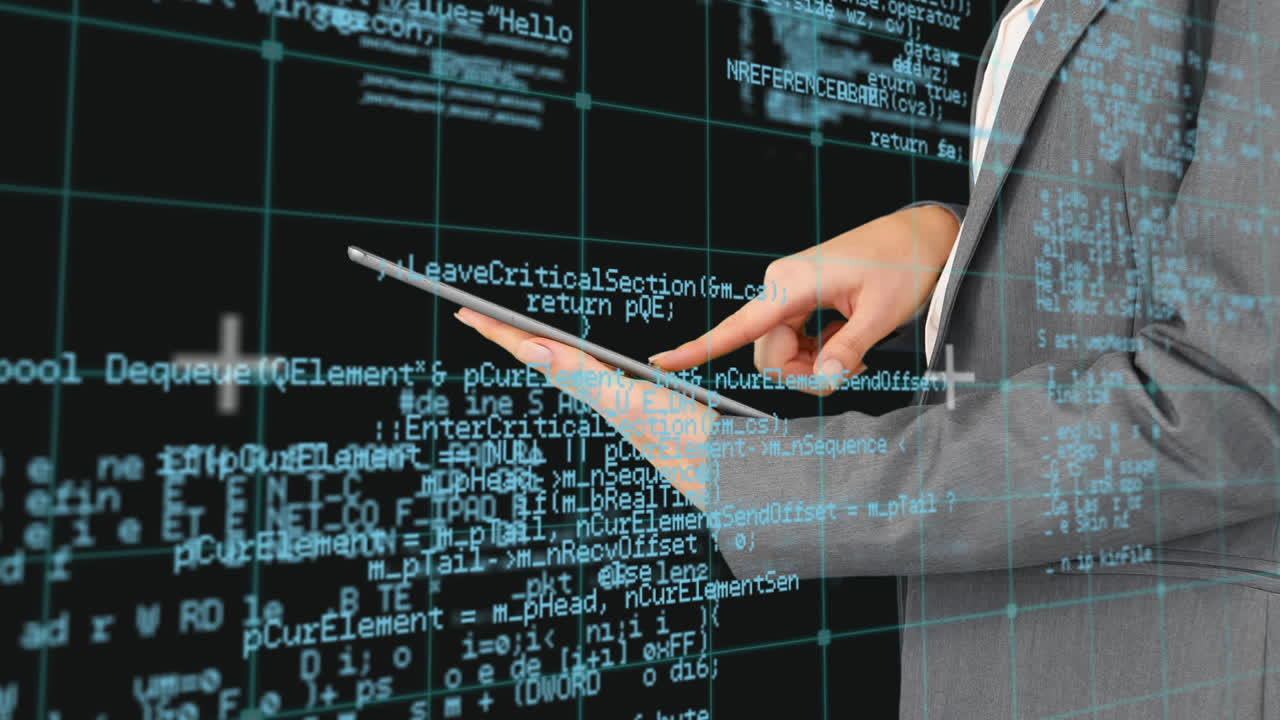 mujer de negocios usando una tableta digital