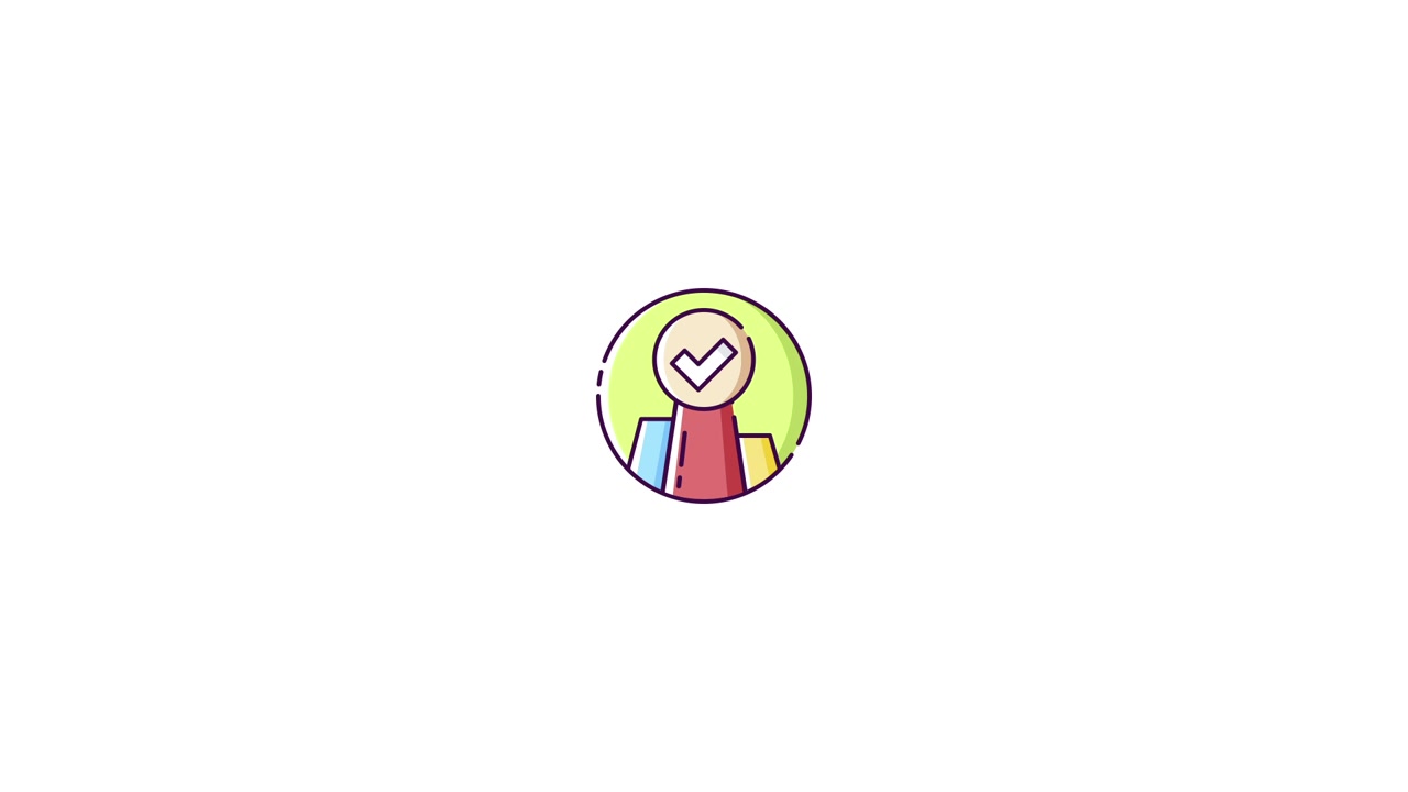 Animated User Profile Icon with Checkmark for Verification