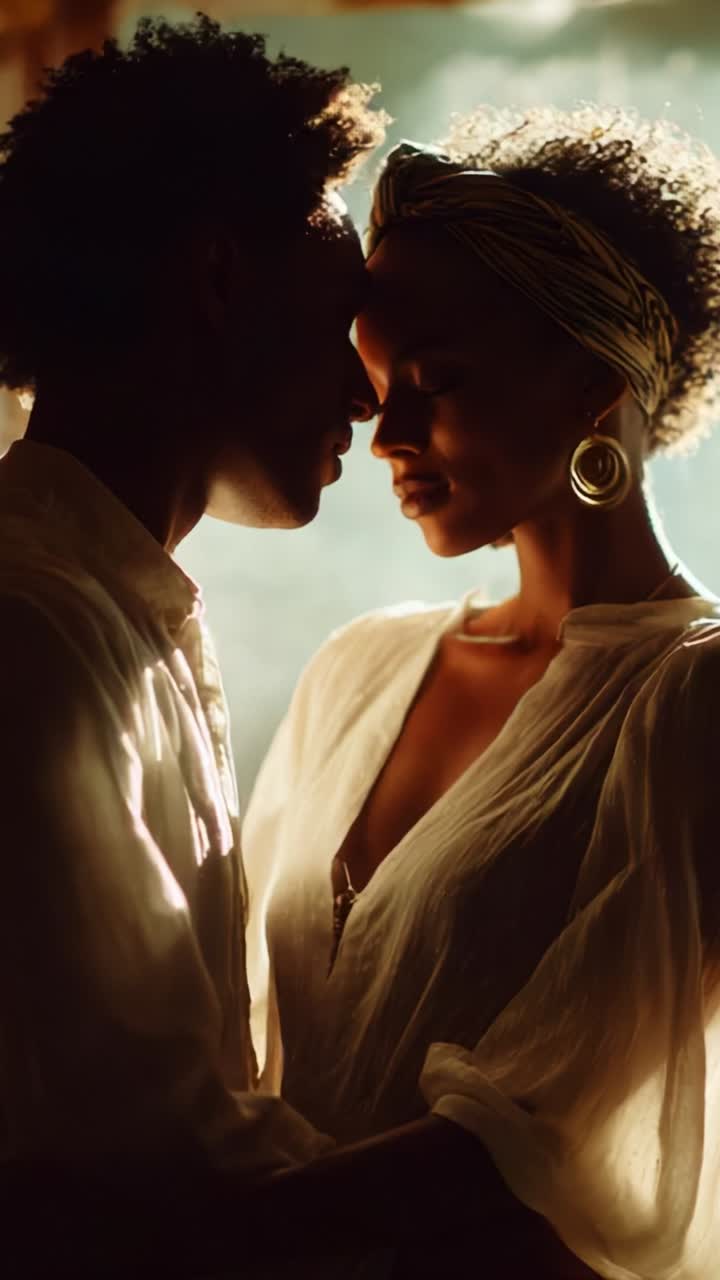 Intimate Moments: A Couple's Tender Connection Captured in Soft Light, Highlighting Love, Affection, and Connection Between Two Souls Sharing a Private Space