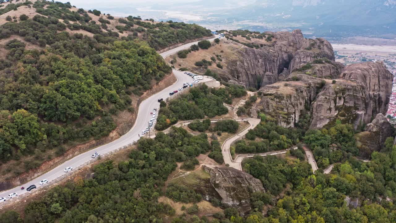 Aerial View of Meteora Monasteries in Greece