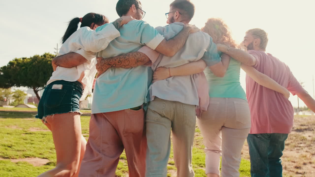 Friends Walking Together in the Park