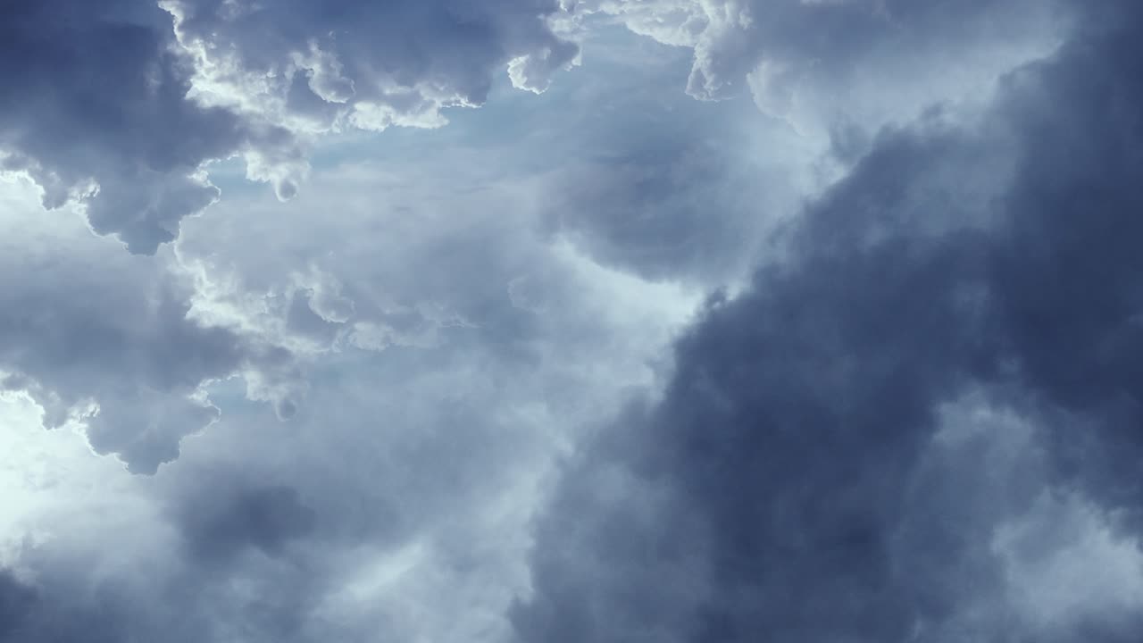 dark clouds moving in the sky with thunderstorm