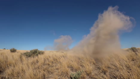 dust storm in a dry field