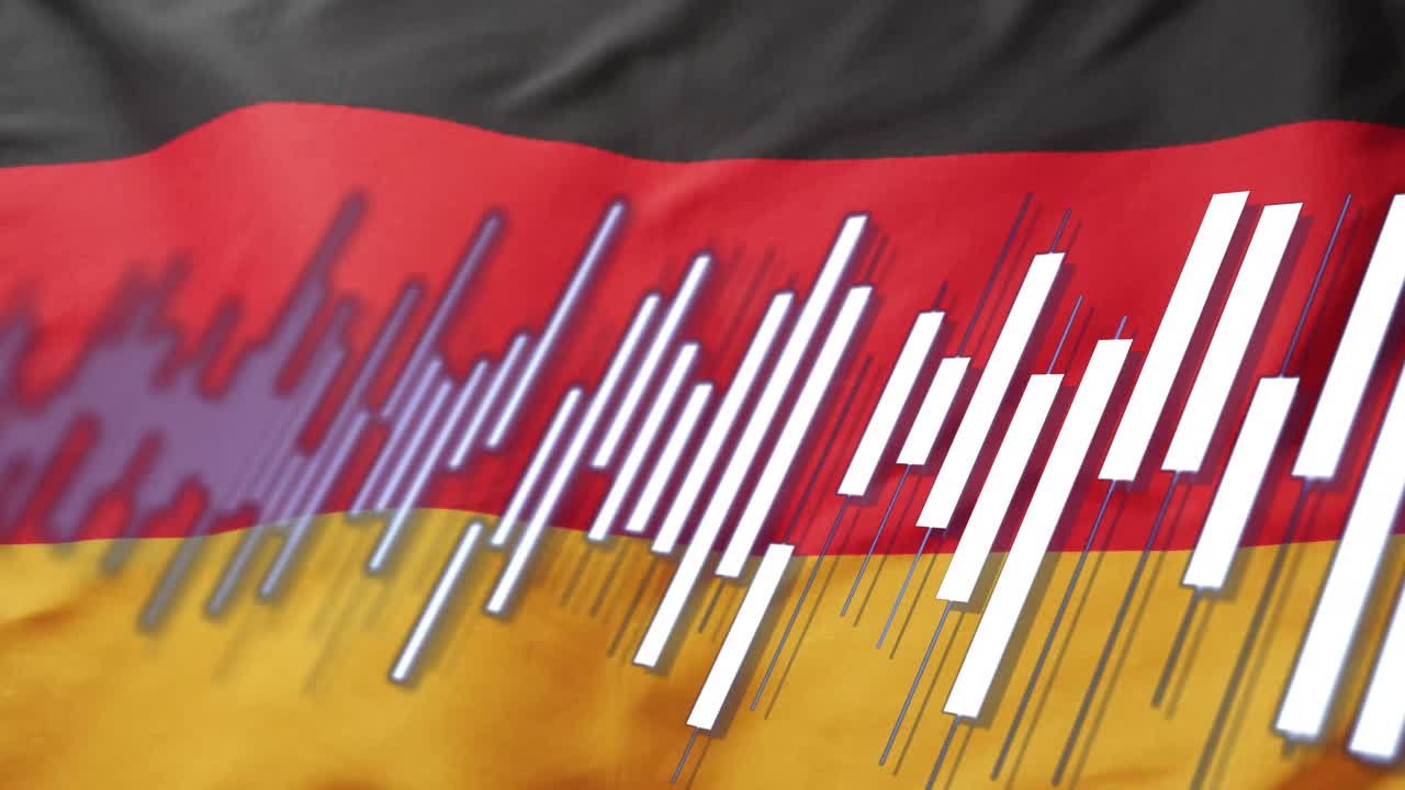 Animazione di elaborazione dati su bandiera della Germania