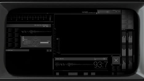 animación del procesamiento de datos sobre un fondo negro