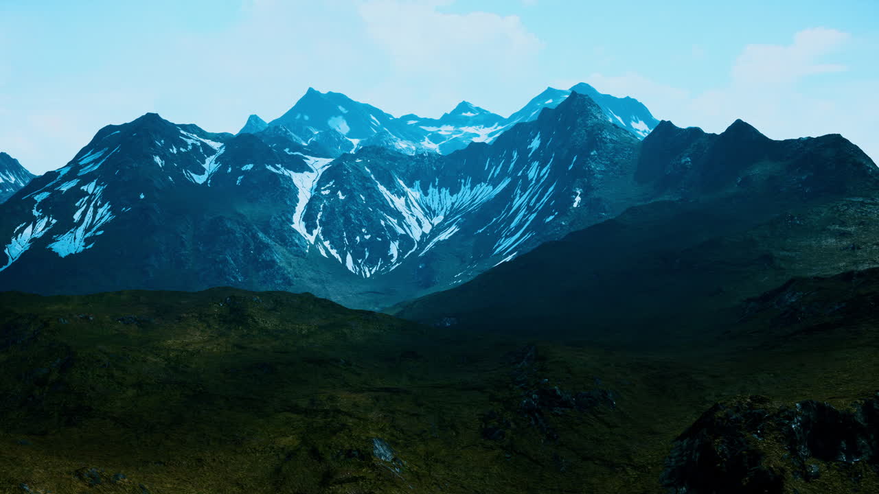 Pemandangan panorama pegunungan yang indah