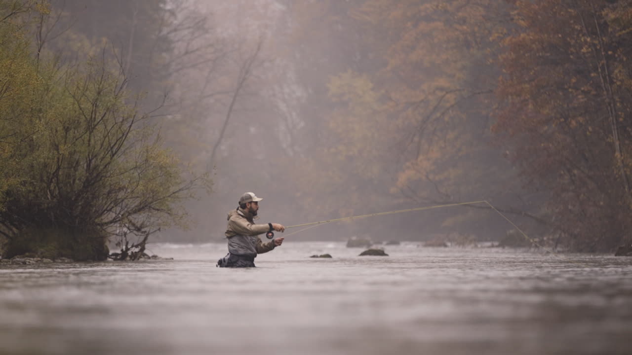 Fly Fishing in Autumn Fog