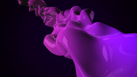 orbe líquido futurista púrpura en el espacio oscuro
