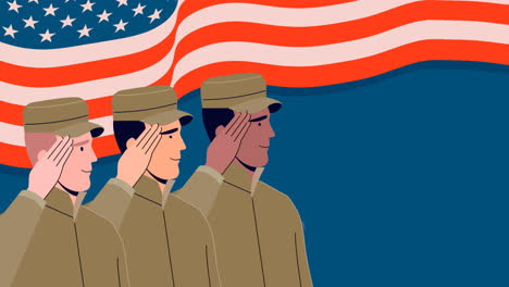 an animation of a flat veterans day instagram posts collection