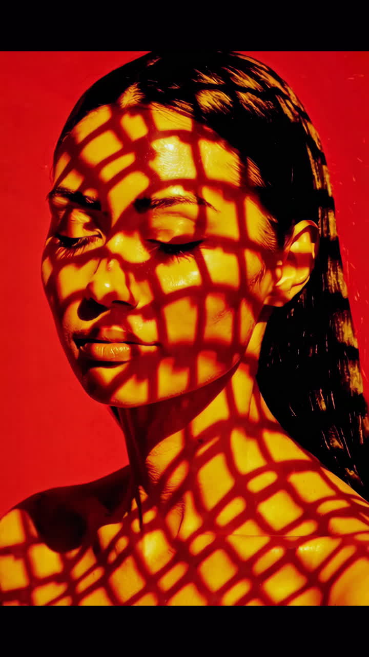 Woman Portrait with Geometric Shadow