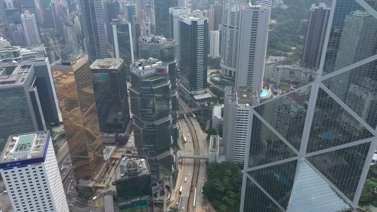 imágenes aéreas de 4k del distrito central de hong kong