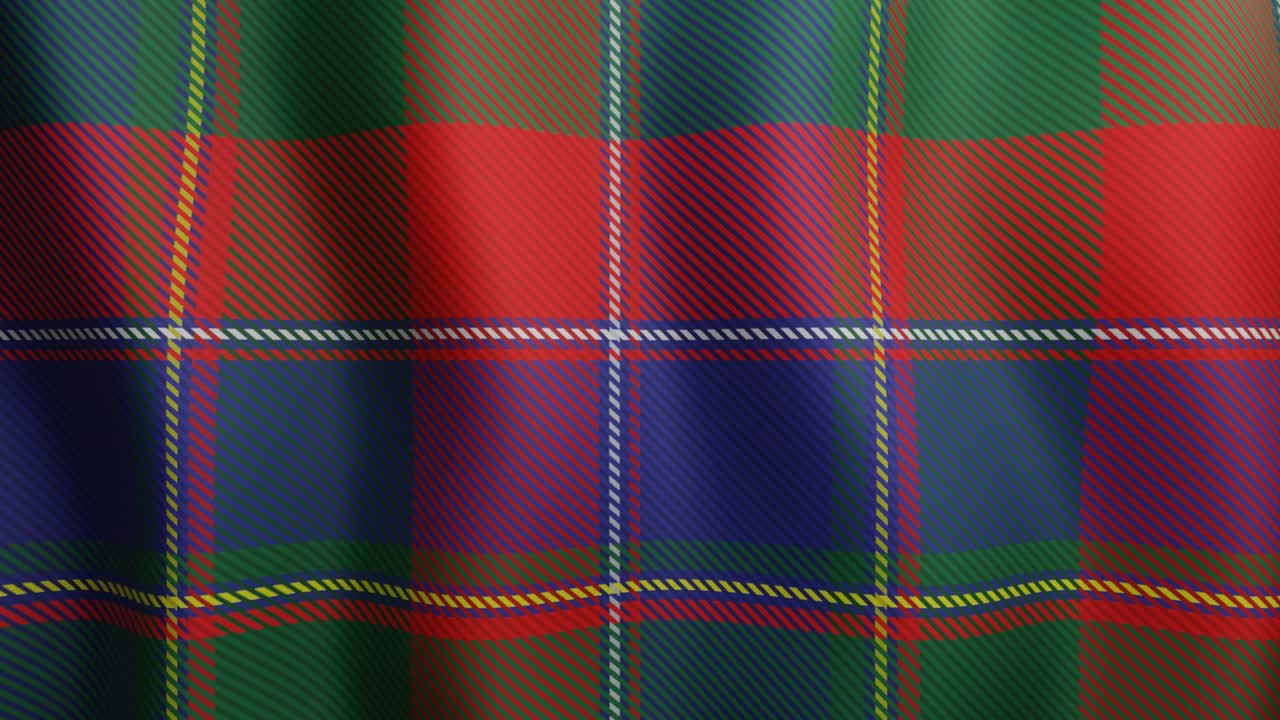 patrón de bucle sin costuras geométrico del tartán de quebec. gráfico de movimiento de la superficie ondulante del tartan de canada