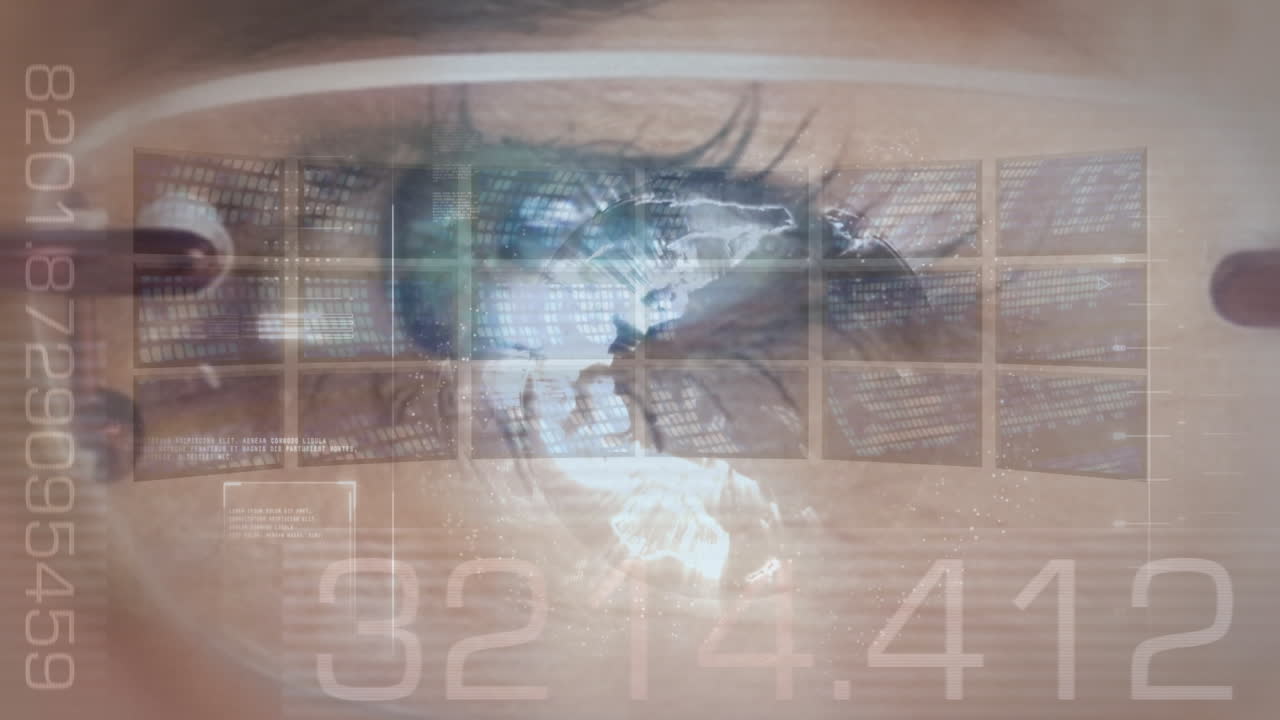 animación del procesamiento de datos sobre el ojo