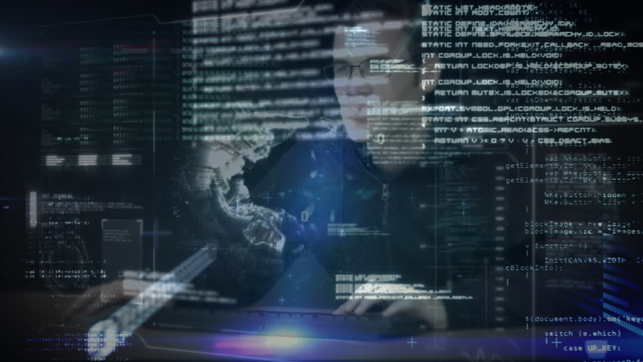 Hacker typing on computer