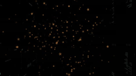 golden stars animation over dark background