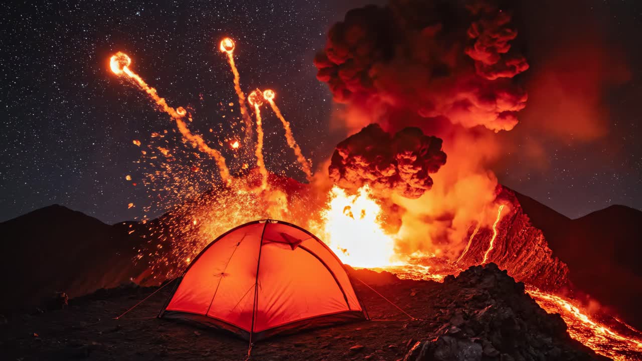 Camping Under an Erupting Volcano