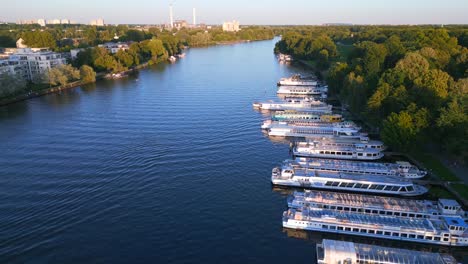 excursion steamertreptower park river city berlin germany summer day