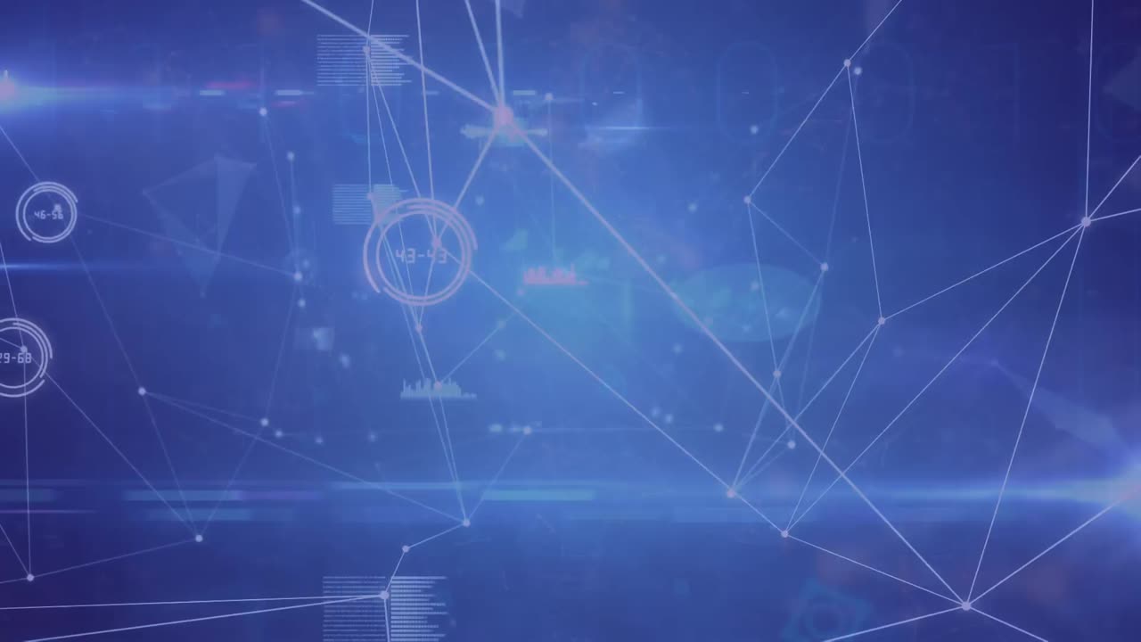 Animation of network of connections over light trails