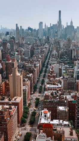 metropolis modern landmark buildings. american manhattan city overview.