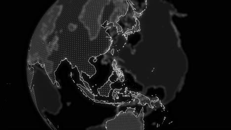 philippines country alpha for editing data analysis technology globe rotating, cinematic video showcases a digital globe rotating, zooming in on philippines country alpha for editing template