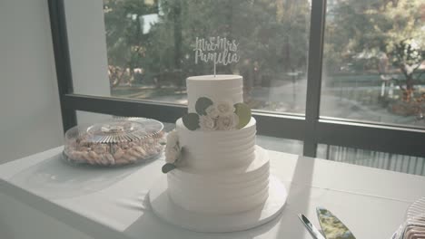 a beautiful wedding cake with mr