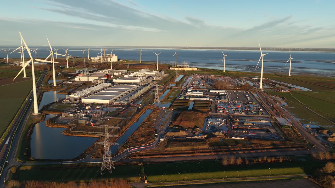 massive data center in Eemshaven, Netherlands, showcasing major technology investment, cloud computing infrastructure, job creation, and commitment to renewable energy