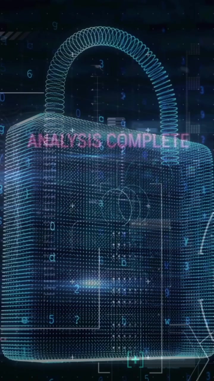 Animation of security padlock and data processing over navy background