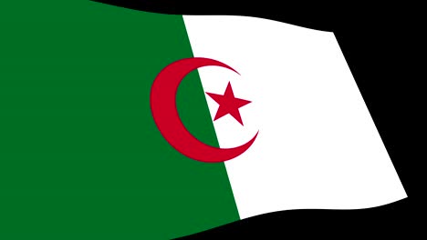 algeria flag slow waving in perspective, animation 4k footage