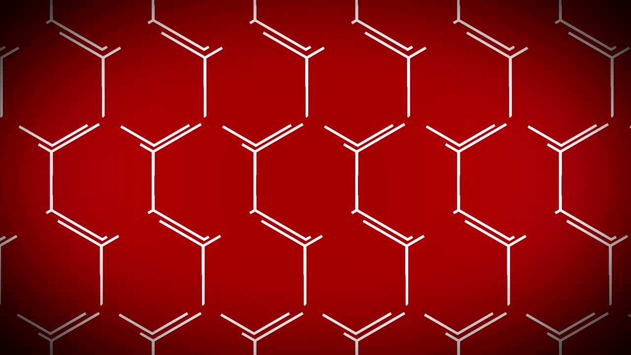 애니메이션 기술 공상 과학 육각형 배경 루프 빨간색