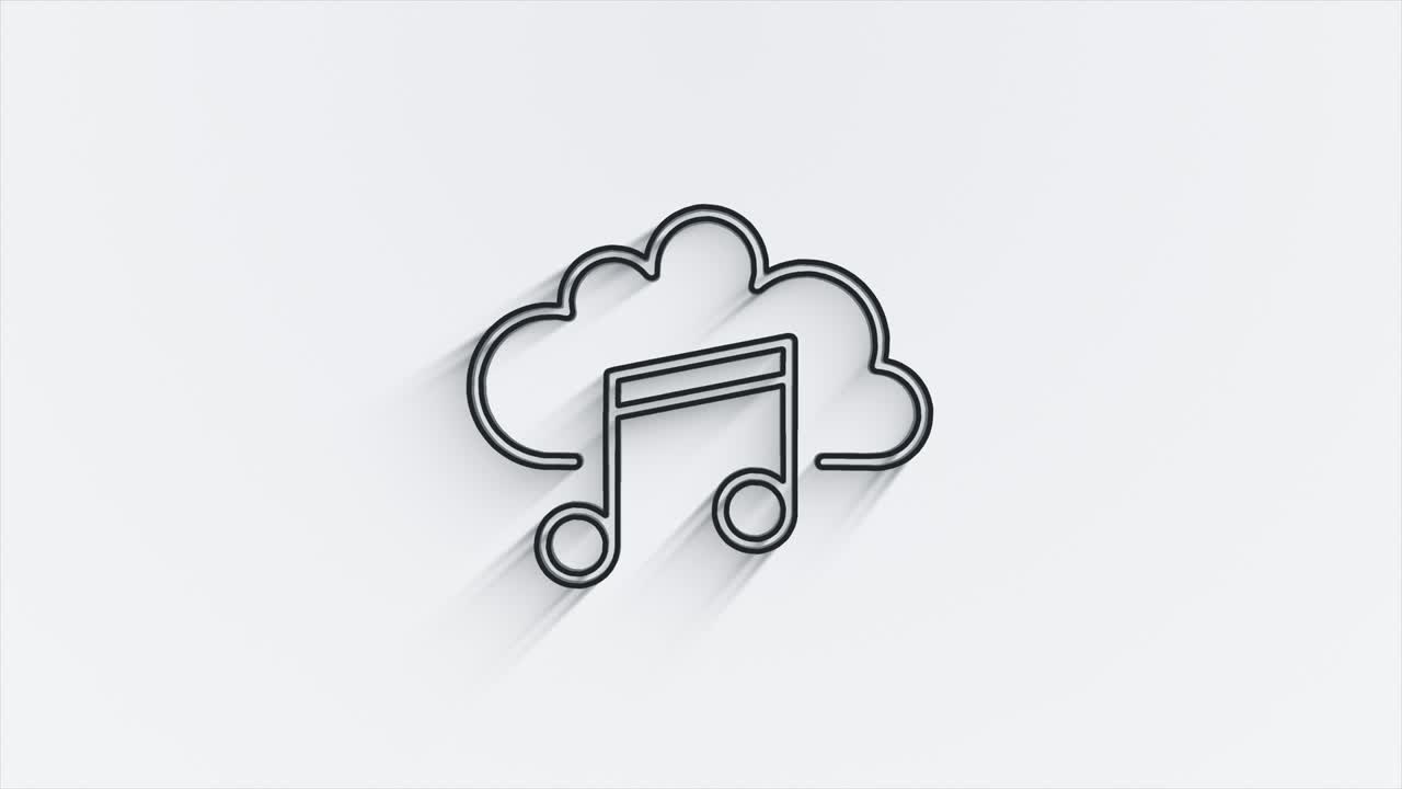 Social media line shadow icon design isolated on white background. Outline web icon. Motion graphics.