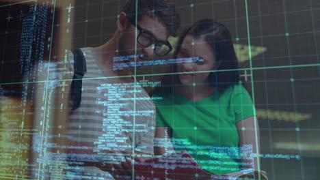animación del procesamiento de datos sobre estudiantes varones y mujeres leyendo