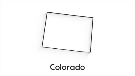 estado de colorado de los estados unidos de américa. marcador de ubicación de línea animada en el mapa. fácil de usar con el modo de transparencia de pantalla en su video.