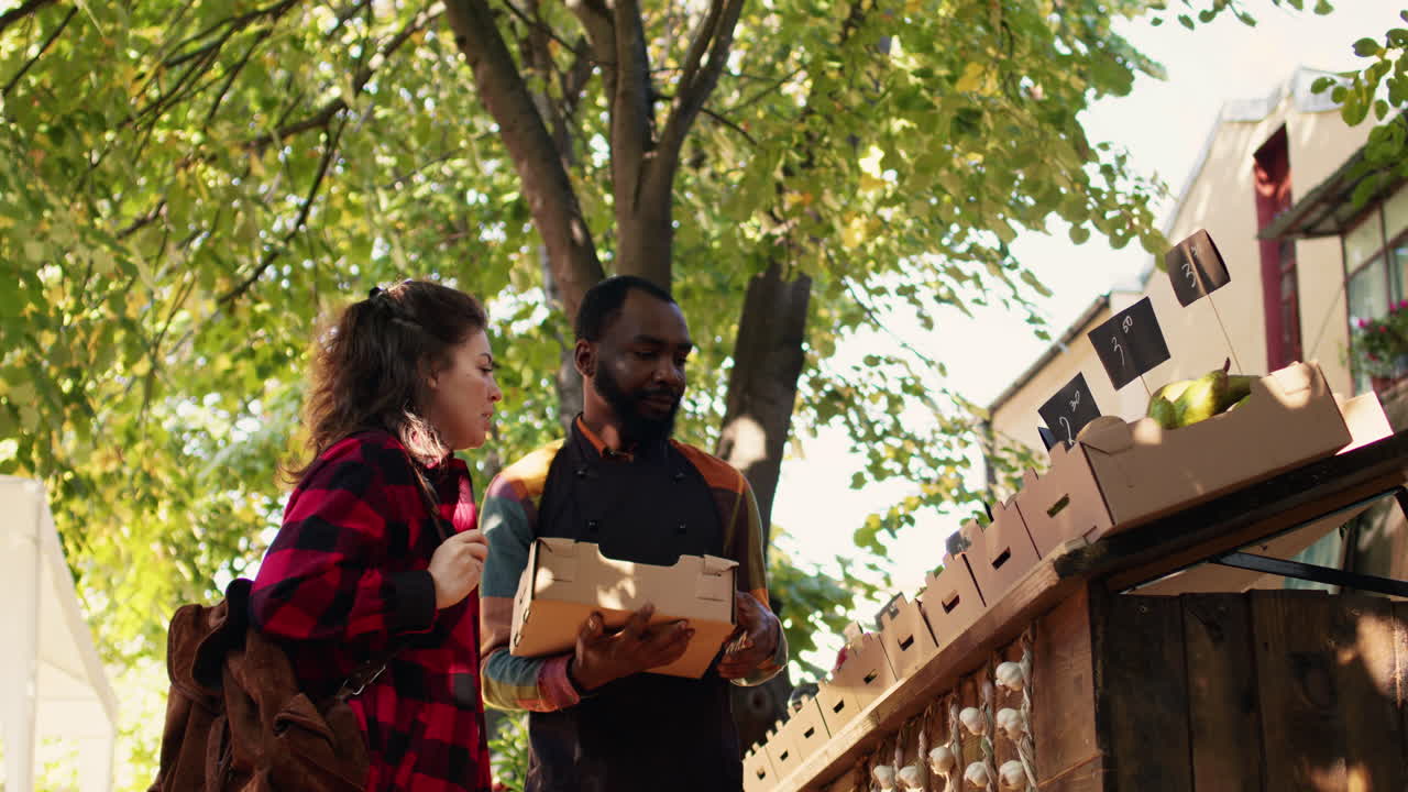 People shopping for produce at a farmer's market