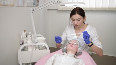 facial treatment procedure at a clinic