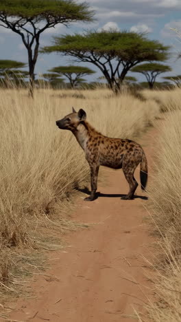 hyena in the african savannah