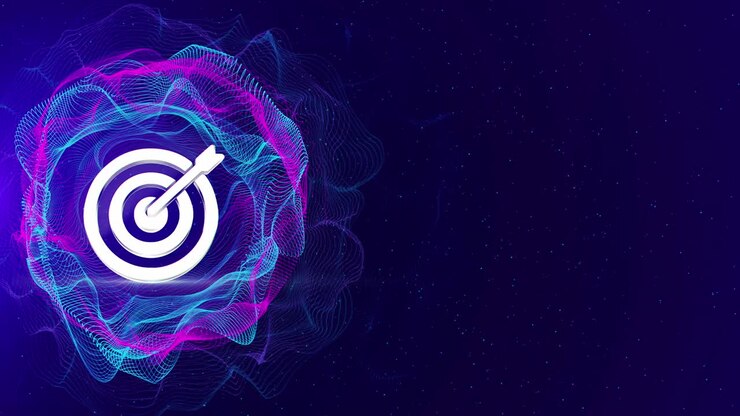 Target and Arrow Graphic Design with Abstract Background